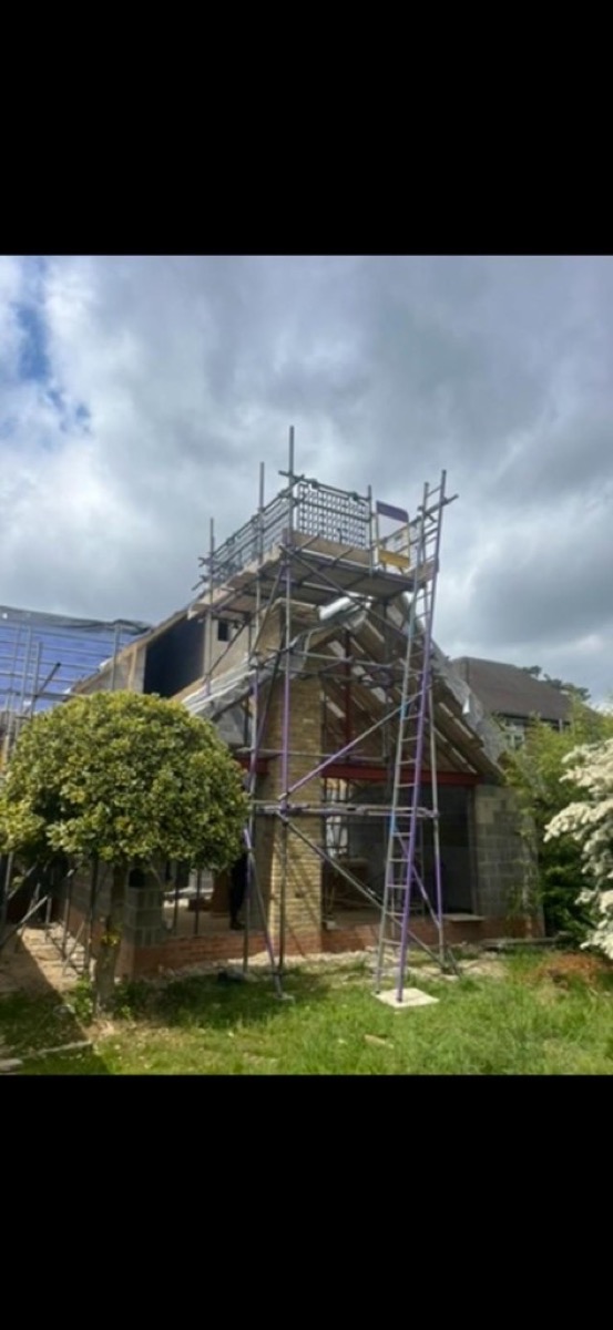 Scaffolding around a new build under construction